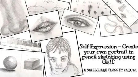 Self Expression - Create your own Portrait in Pencil Sketching using Grid in most simplified way