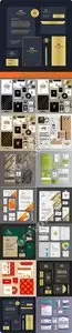 Corporate identity template vector set 41