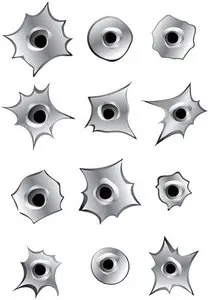 Holes from bullets