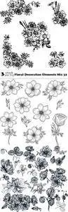 Vectors - Floral Decoration Elements Mix 32