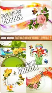 Background with flowers 5 - Stock Vector
