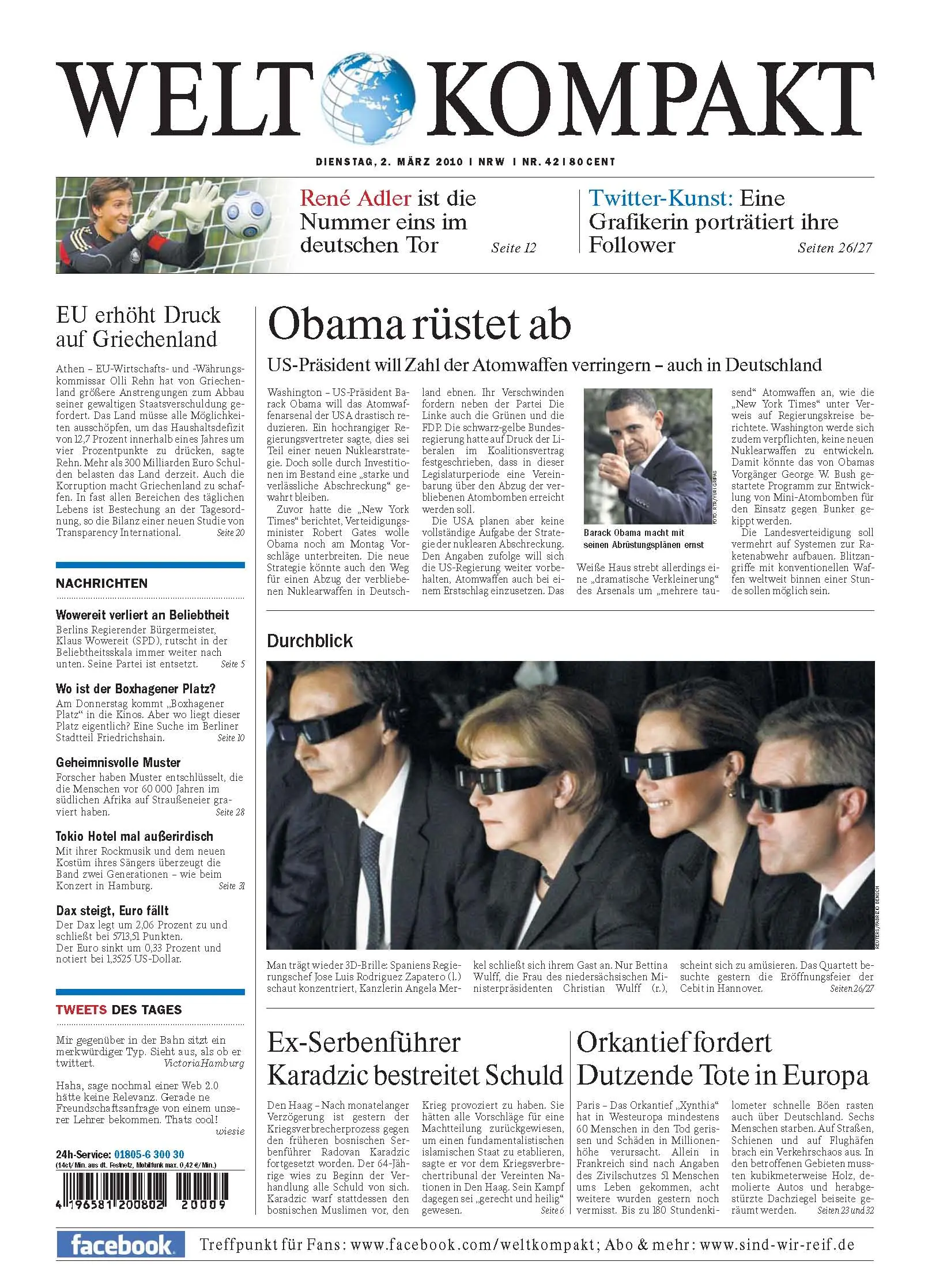 Die Welt kompakt vom 2. Maerz 2010