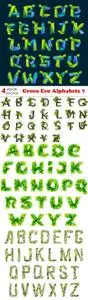 Vectors - Green Eco Alphabets 7