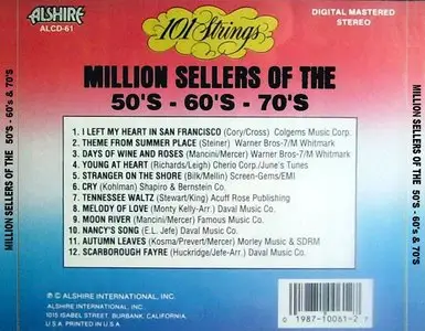 Title: The 101 Strings Orchestra – Million Sellers of the 50s, 60s & 70s (1987)