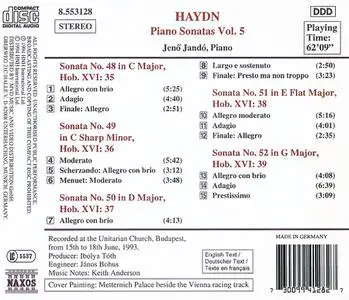 Jenö Jandó - Joseph Haydn: Piano Sonatas, Vol.5: Nos. 48-52 (1994)