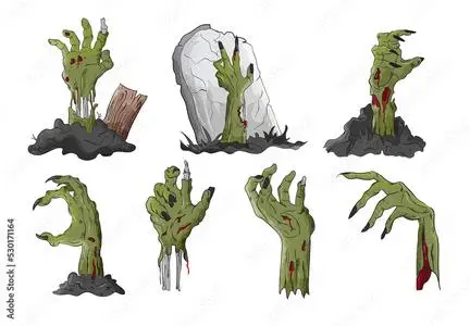 Zombie Hands Coming Out of Ground 530171164