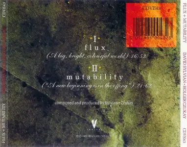 David Sylvian & Holger Czukay - Flux + Mutability (1989) {Virgin} [re-up]