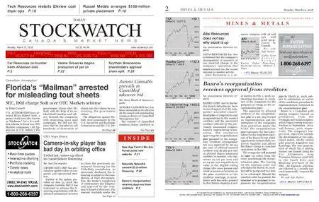 Stockwatch - Canada Daily – March 12, 2018