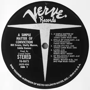 Bill Evans - A Simple Matter of Conviction (US Original) Vinyl rip in 24 Bit/96 Khz + CD-format