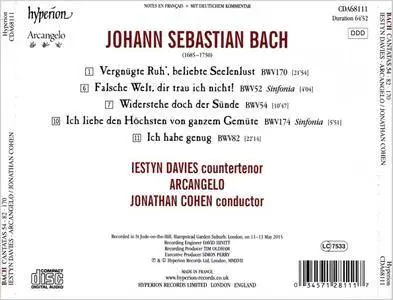 Iestyn Davies, Arcangelo, Jonathan Cohen - Johann Sebastian Bach: Cantatas Nos 54, 82 & 170 (2017)