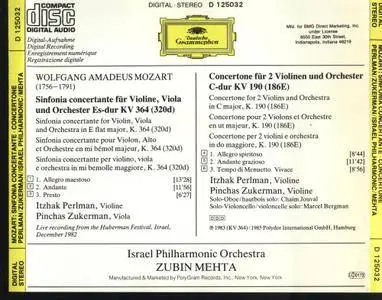 Itzhak Perlman, Pinchas Zukerman - Mozart: Sinfonia Concertante, Concertone (1983)