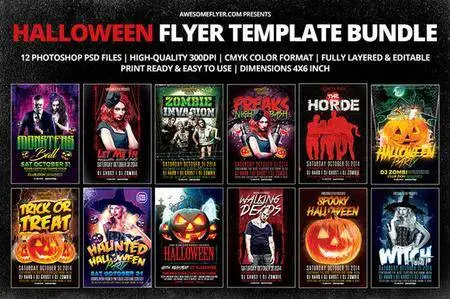 CreativeMarket - Halloween Flyer Template Bundle