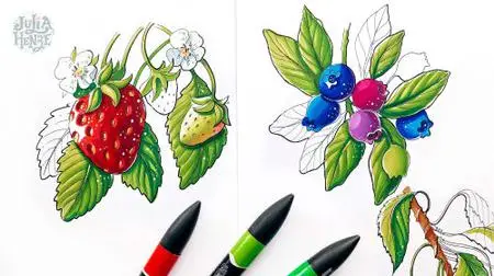 Drawing with Markers: Learn How to Sketch Expressive Fruits & Berries