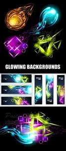 Glowing Backgrounds & Banners Vector