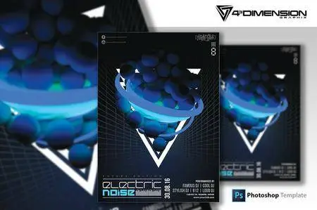 CreativeMarket - Electric Noise Flyer Template