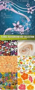 Stock Vector - Floral Background Big Collection
