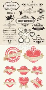 Valentine hearts & calligraphy