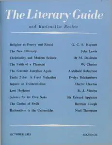 New Humanist - The Literary Guide, October 1953