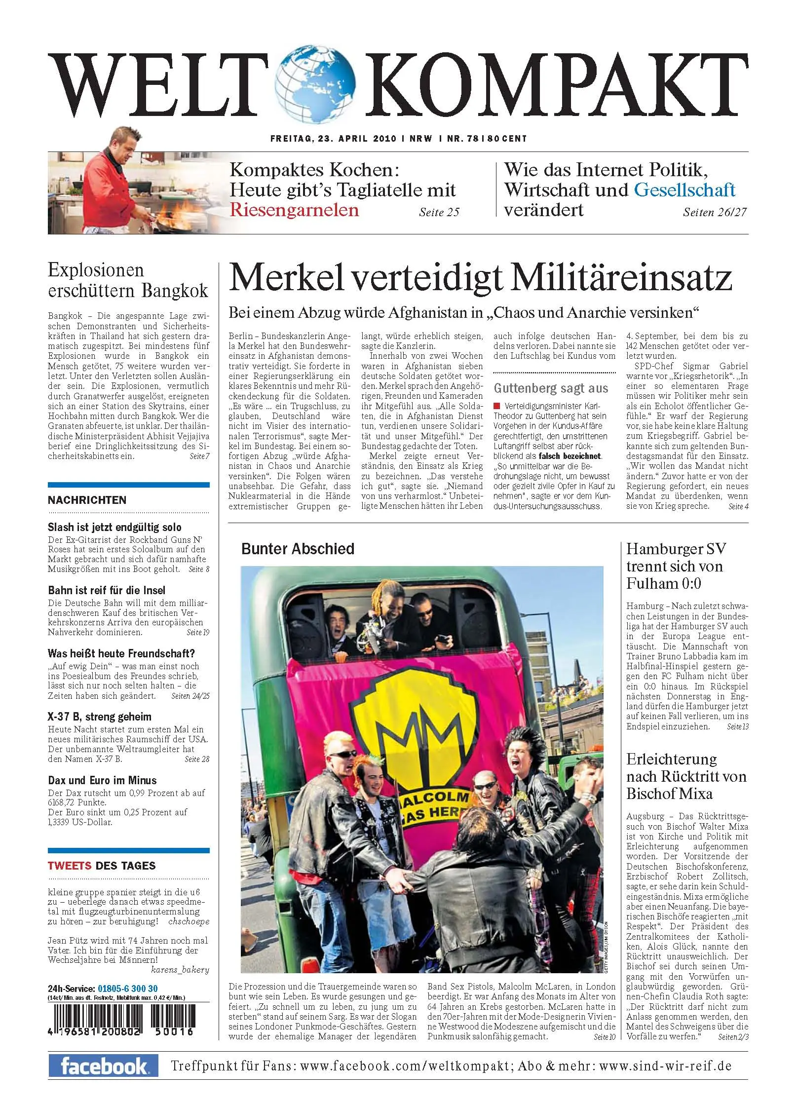 Die Welt kompakt vom 23. April 2010