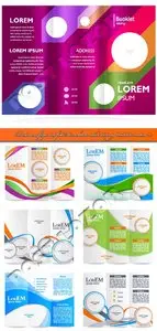 Business flyer tri fold brochure advertising booklet vector 10