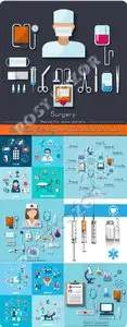 Templates flat design concept medical icon vector 3