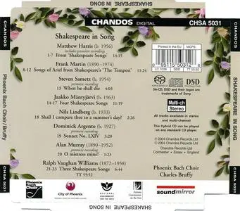 Charles Bruffy, Phoenix Bach Choir - Shakespeare in Song (2004)