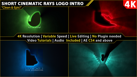 Short Cinematic Light Rays Logo Intro - Project for After Effects (VideoHive)