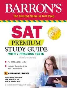 SAT Premium Study Guide with 7 Practice Tests, 30th Edition