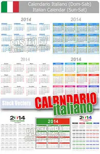 2014 calendars ITA - Stock Vectors