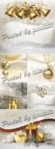 Elegant White Christmas Backgrounds Vector