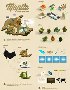 3D Isometric Map Mockup