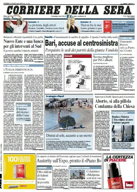Il Corriere della Sera (31-07-09)