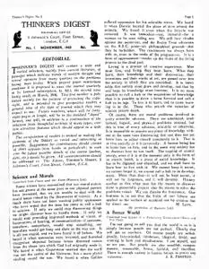 New Humanist - The Literary Guide, November 1945 - Thinker's Digest, No. 1