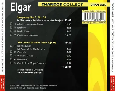 Alexander Gibson, Scottish National Orchestra - Edward Elgar: Symphony No.2; 'The Crown of India' Suite (2005)