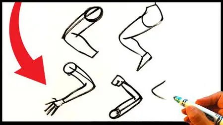 How To Draw : One Shape For Any Arm Or Leg I Drawing Pen Ink