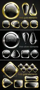 Glossy Web Buttons Vector
