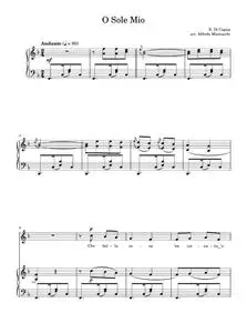 'O Sole Mio - Eduardo Di Capua (Piano-Vocal-Guitar (Piano Accompaniment))