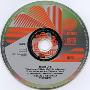 Thin Lizzy - Night Life (1974) [Vertigo 838 029-2, 1990]