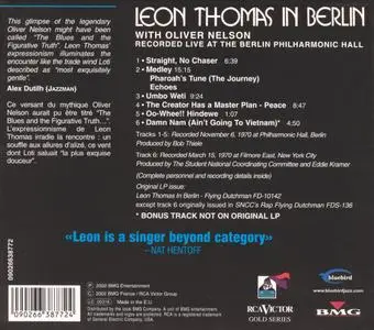 Leon Thomas & Oliver Nelson - In Berlin (1970) {RCA Victor 09026638772 rel 2002}