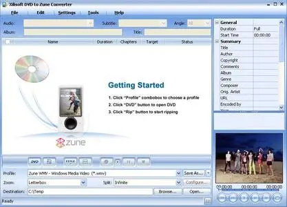 Xilisoft DVD to Zune Converter v4.0.59.1122
