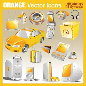 ORANGE Vectors - 90 Icons