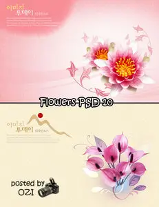 Flowers backgrounds PSD 10