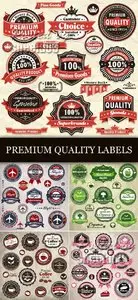 Vintage Premium Quality Labels Vector