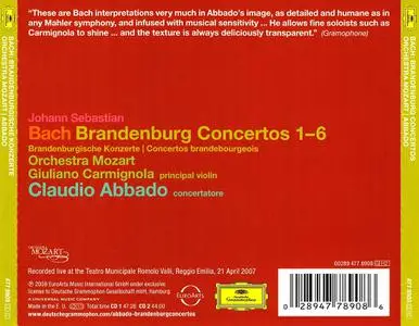 Claudio Abbado, Orchestra Mozart, Giuliano Carmignola - Johann Sebastian Bach: Brandenburg Concertos 1-6 (2008)