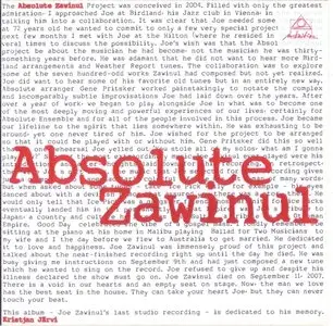 Joe Zawinul - Absolute Zawinul (2009) {Intuition} [Enhanced CD]