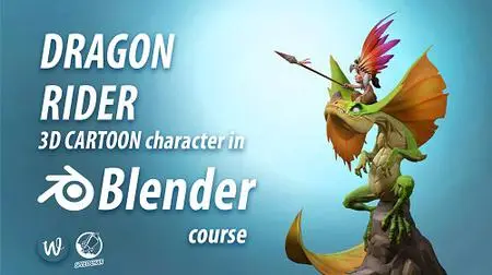 Dragon Rider 3D cartoon character in Blender Course