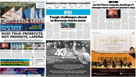 Philippine Daily Inquirer – October 27, 2018