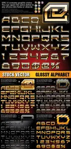 Stock Vector - Glossy Alphabet