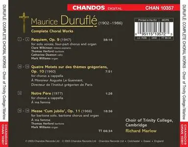Richard Marlow, Choir of Trinity College, Cambridge - Maurice Durufle: Complete Choral Works (2005)
