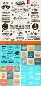Typography logo badge summer travel vector 2